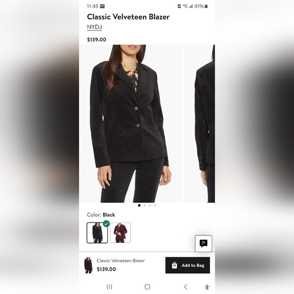 NYDJ Black Velvet Blazer - Picture 1 of 4